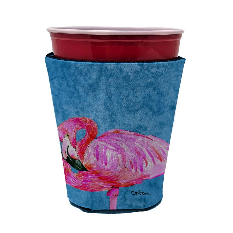 Caroline's Treasures 8686RSC Flamingo Red Cup Hugger Cup Cooler Sleeve Hugger Machine Washable Drink Sleeve Hugger Collapsible Insulator Beverage Insulated Holder - Image 1
